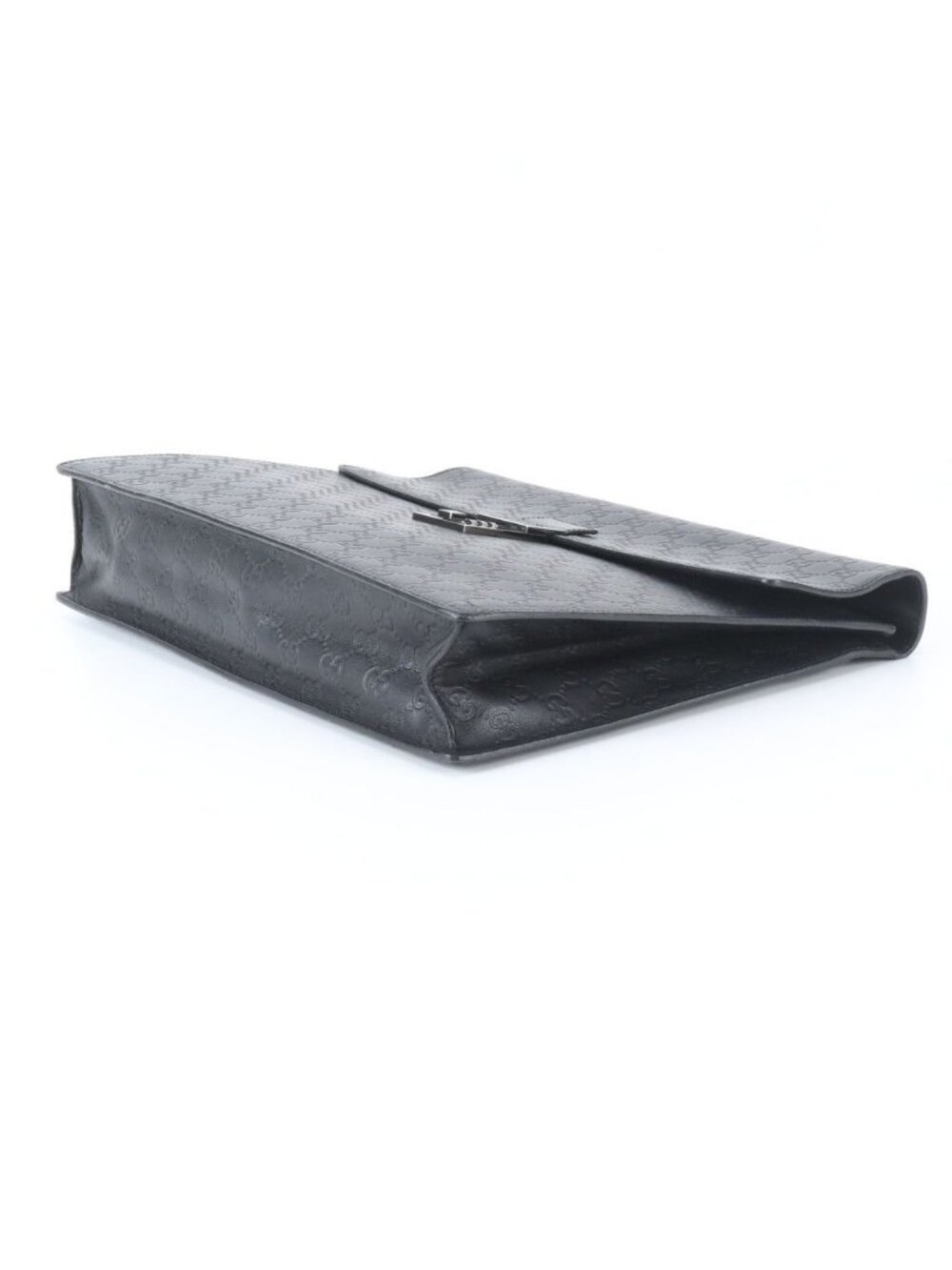 ★SOLD★ Gucci Guccissima Leather Business Document Briefcase Tote Black - Picture 4 of 9